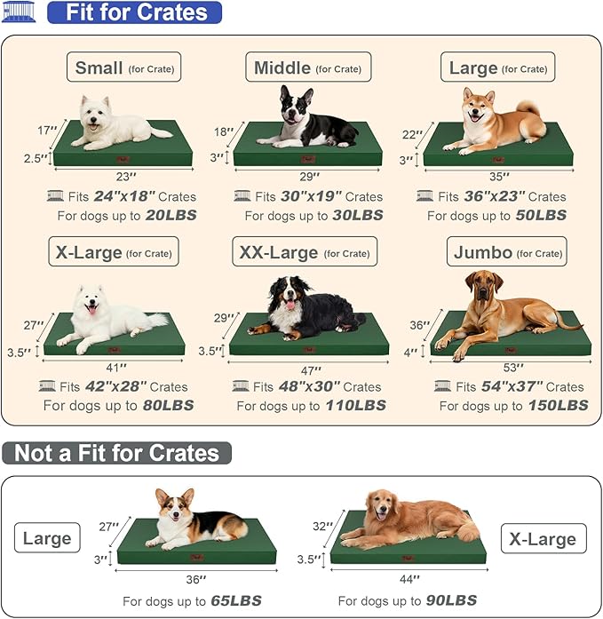 Outdoor Dog Bed for Small Dogs, Waterproof Dog Crate Bed for Medium Dogs Cats - Image 2