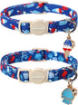 Lionet Paws 2pcs Pack Summer Cat Collars, Breakaway Kitten Blue Cat Collars by lionetpaws