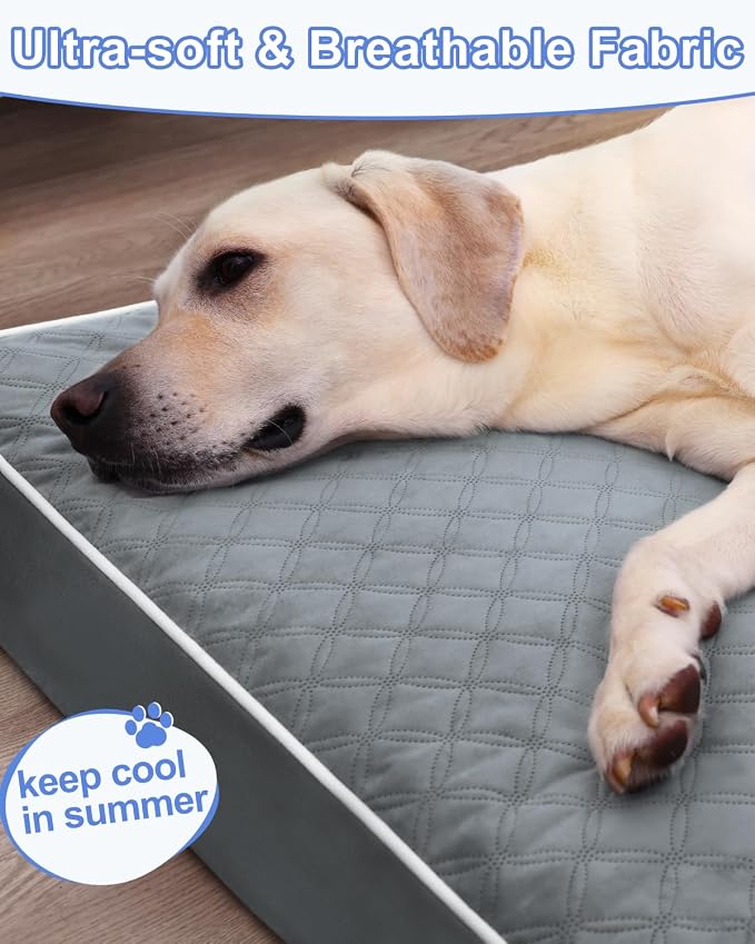 KSIIA Large Dog Bed for Crate Pad Waterproof Dog Bed - Image 4
