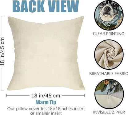 Fahrendom Winter Dogs Decorative Throw Pillow Covers 18 x 18 Set of 4, Boston - Image 3