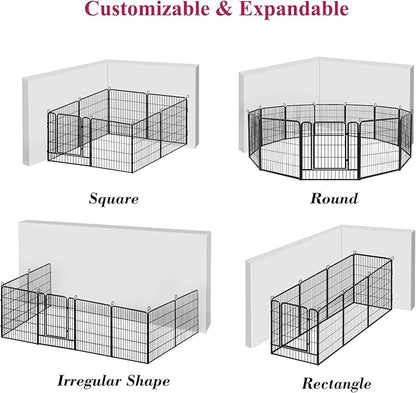 Dog Playpen, 32inch 10 Panels Outdoor Dog Fence Indoor Dog Pen Anti-Rust Pet - Image 5