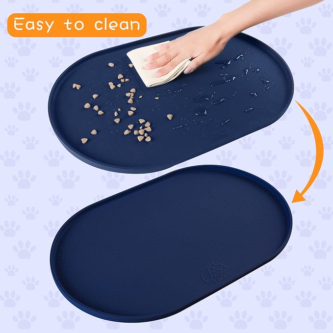 100% Waterproof 1.0" Raised Edge BPA Free Silicone Dog Food Mat, Pet Cat - Image 4