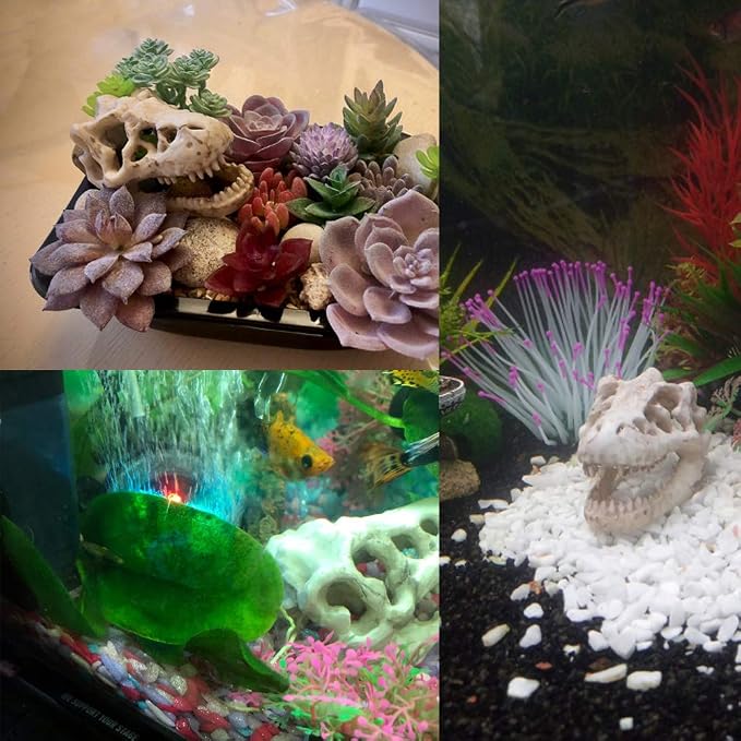 Resin Dinosaur Skull Aquarium Ornament Mini Dinosaur Tank Decoration Betta Fish - Image 7