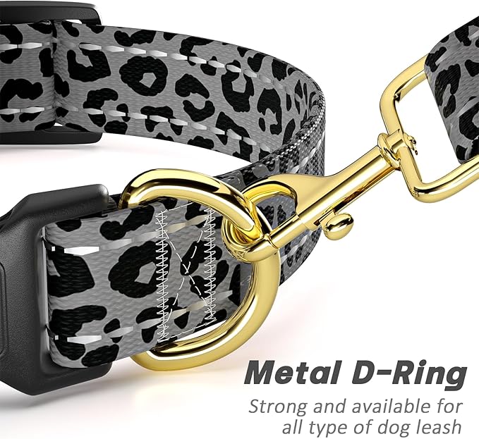 Reflective Dog Collar for Small Dogs Cats, Cute Leopard Style Adjustable - Image 5
