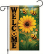 Spring Summer Garden Flag Bee Sunflower Flag 12x18 Inch Double-Sided Cute by StarlitPatio