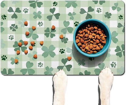 St Patricks Day Dog Food & Water Mat, Super Absorbent Cat Bowl Mat - Image 7