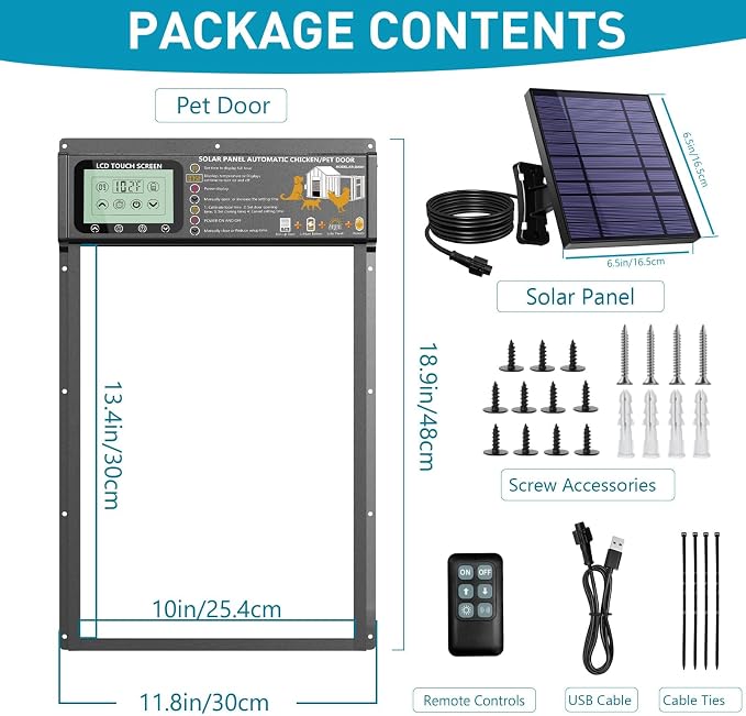 Automatic Pet Door, Dog Door Radar, Timer & Light Sensor Modes, Solar & USB - Image 6