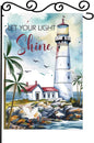 Bible Verse Let Your Light Shine Garden Flag, Beach Coastal Lighthouse by WPCTYQ
