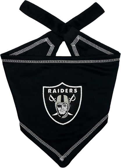 Pets First NFL Las Vegas Raiders TIE Bandana, Small/Medium. Dog Bandana Scarf by PETSFIRST