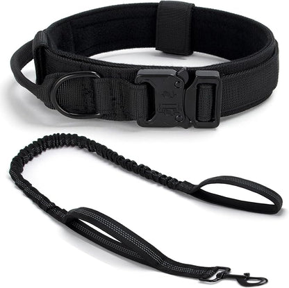 Tactical Dog Collar Set, Adjustable Military Training Nylon Dog Collar by CADONO