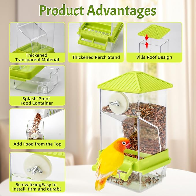 Rypet No Mess Bird Water Feeder Dispenser Set Automatic Bird Feeder - Image 6