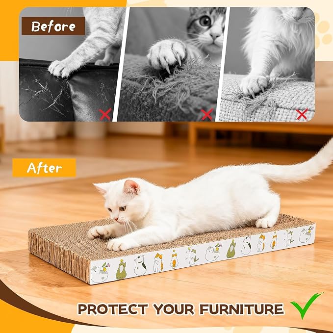 PatiencET Cardboard Cat Scratcher Pads, Catnip Included, - Image 4