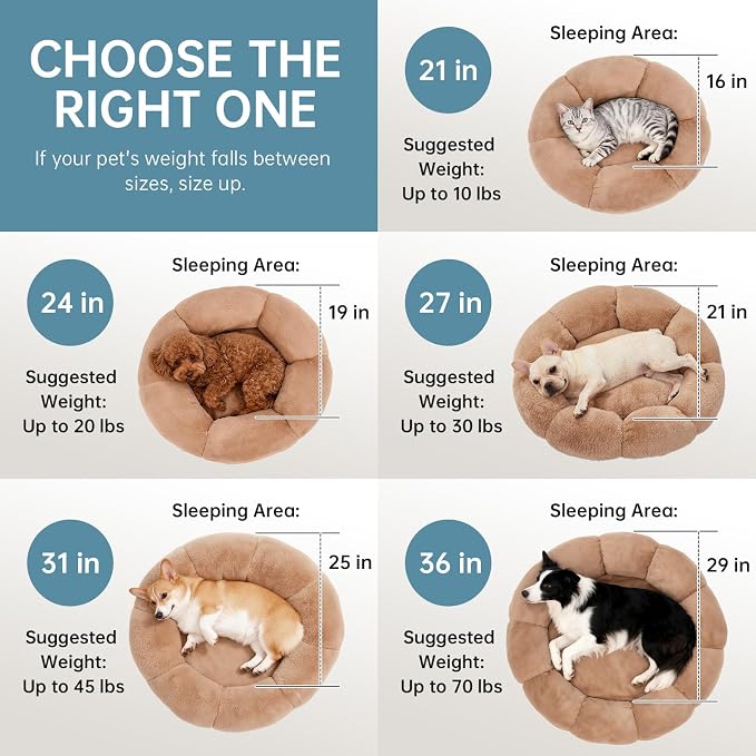 OhGeni 20 inches Calming Donut Dog & Cat Bed - Image 9