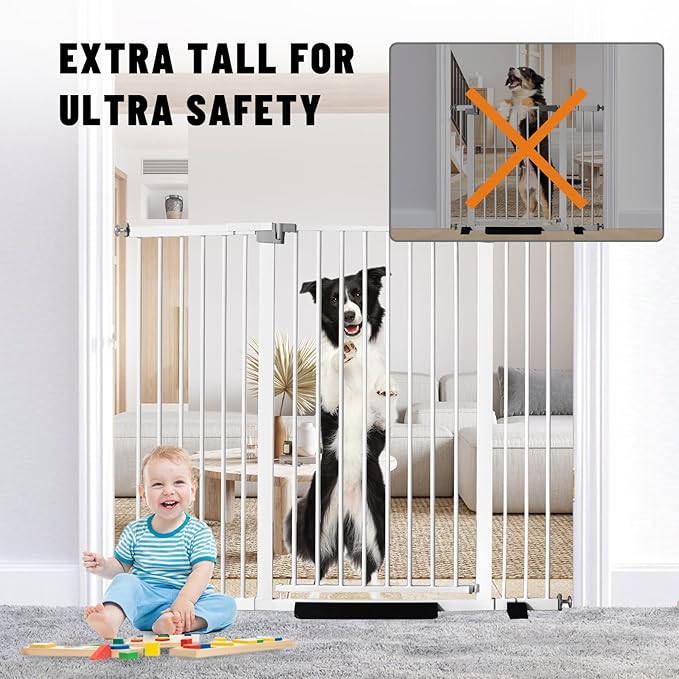 41" Tall Safety Pet Gate, Adjustable 29.92"-57.48" Wide, No Drilling Pressure - Image 4