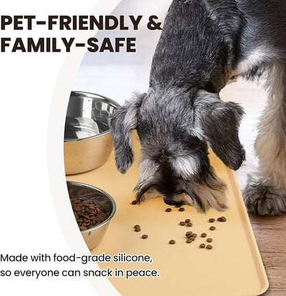 VIVAGLORY Dog Food Mat Flexmat Dog Bowl Mat, Placemat Food Tray - Image 3