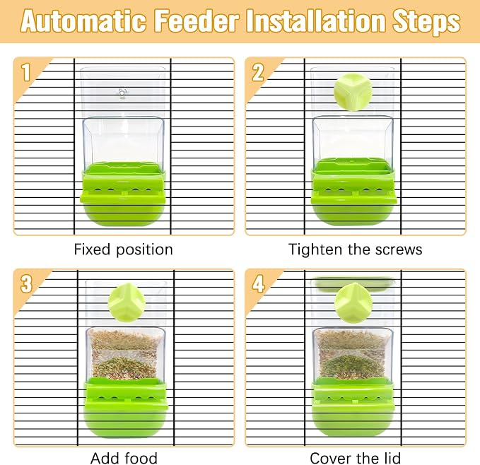 BNOSDM Automatic Bird Feeder Water Dispenser Set No Mess Bird Cage Feeders - Image 5