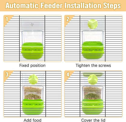 BNOSDM Automatic Bird Feeder Water Dispenser Set No Mess Bird Cage Feeders - Image 4