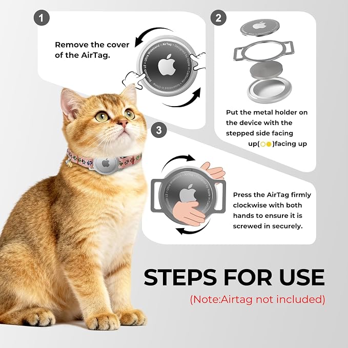 AirTag Cat Collar, Breakaway Cat Tracker Collar, Airtag Holder Compatible - Image 8