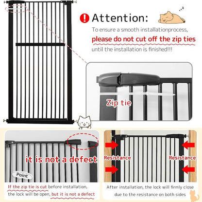 Lumizone Extra Tall Pet Gate 55.12" High Pressure Mounted 55.12"-59.24" Extra - Image 9