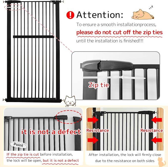 Lumizone Extra Tall Pet Gate 55.12" High Pressure Mounted 63.39"-67.90" Extra - Image 9