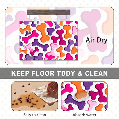 Colorful Dog Bone Pattern Pet Food Mat - Image 6