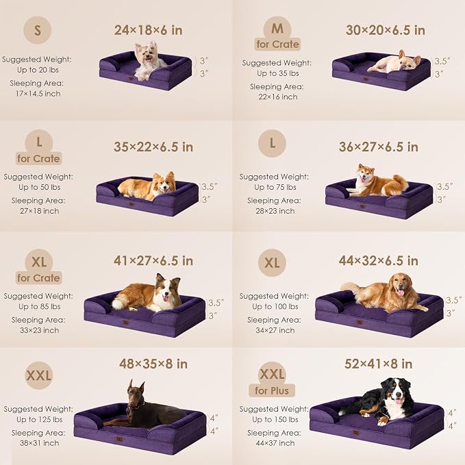 EHEYCIGA Orthopedic Dog Bed for Medium Dogs, Waterproof Memory Foam Medium Dog - Image 2