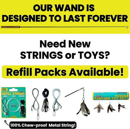Forever Stick - The Unbreakable Cat Wand Toy, Extra Long Durable Cat String Toy - Image 4