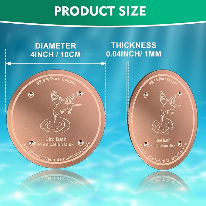 2 Pcs Bird Bath Copper Disk | 99.99% Pure Copper Plate & Birdbath Disk | 0.6mm - Image 6