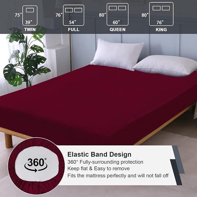 Waterproof Mattress Protector King, Fitted Sheet Style Breathable Mattress Cover - Image 5