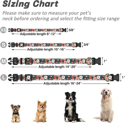 Reflective Dog Collar for Large Dogs, Cute Flower Theme Adjustable Heavy-Duty - Image 7