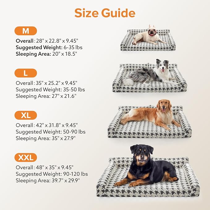 FURTIME Orthopedic Dog Beds Large Sized Dog, XL Washable Memory Foam Pet Couch - Image 6