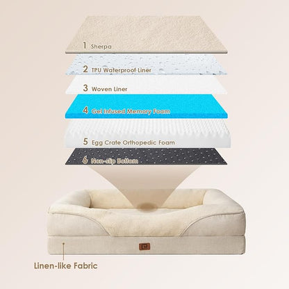 EHEYCIGA Orthopedic XL Dog Bed for Large Sized Dog, Waterproof Liner & Washable - Image 3
