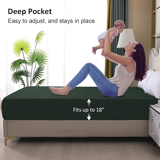 Queen Mattress Protector Waterproof, Fitted Sheet Style Breathable Mattress - Image 4