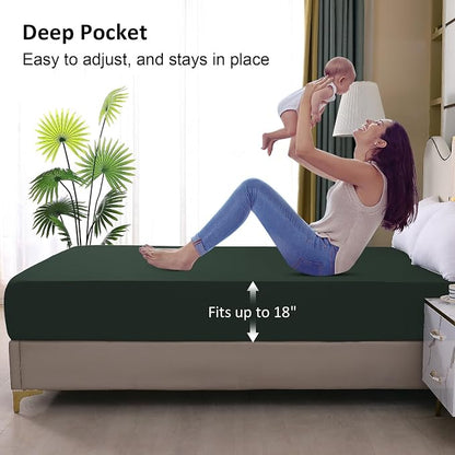 Full Mattress Protector Waterproof, Fitted Sheet Style Breathable Mattress Cover - Image 4