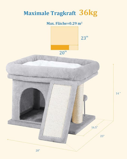 14in Cat Tree Tower with 20 * 16.5in Perch Bed and Washable Top - Image 4