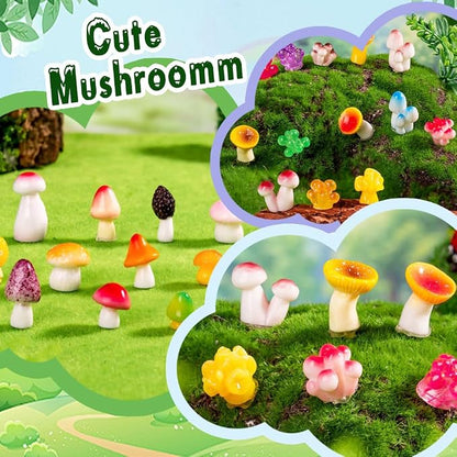 DIYDEC 80pcs Mini Resin Mushroom 80 Style Miniature Mushrooms Figures to Hide - Image 3