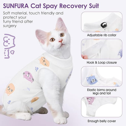 SUNFURA Cat Recovery Suit, Kitten Surgical Full Bodysuit - Image 4