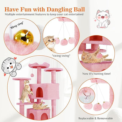 Sweetcrispy 54 Inch Cat Tree Tower, Indoor Cat Condo - Image 3