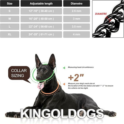 Stainless Steel Black Dog Chain Collar - Image 5