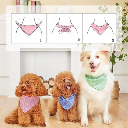 4PCS Spring Dog Bandanas Cat Birthday Cute Soft Cotton Puppy Scarfs Washable - Image 7
