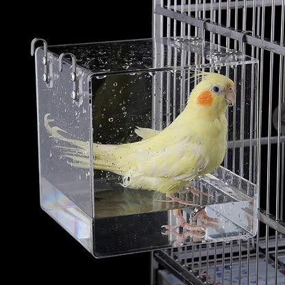 Big Bird Bath Cage, Cleaning Pet Supplies Cockatiel Bird Bathtub by EnoYoo