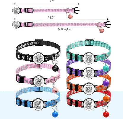 Personalized Cat Collar with Name TAG, Adjustable Tough Nylon Cat ID Collars - Image 3