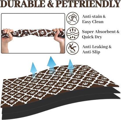 Dog Food Mat 24X32 Inch Pet Feeding Absorbent Mats - Image 2