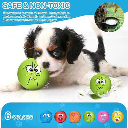 3.14" Squeaky Dog Toys Funny Smile Face Chewing Latex Rubber Soft Fetch Play - Image 3