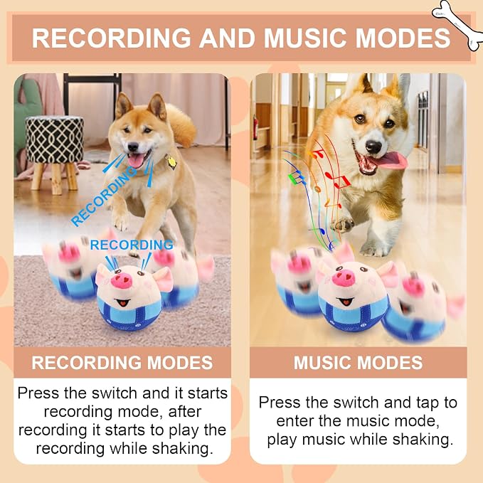 BABORUI Interactive Dog Toys Pig, Jumping Squeaky Dog Toys - Image 3