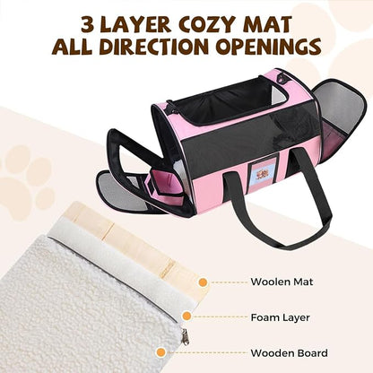 Soft Cat Carrier for Pets Up to 25 lbs, Cat Pet Travel Bag - Image 3