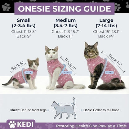 Kitten Recovery Suit Female, Kitten Onesie After Spay, Cat Surgery Suit Female - Image 2
