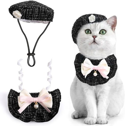 HOWWFALY 2PCS Cat Beret Hat by HOWWFALY