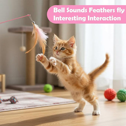 4 Pcs Cat Feather Toys, Cat Toys Wand - Image 6