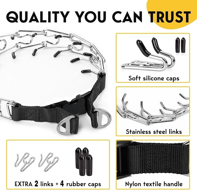 PetJett Choke Collar for Dogs Training Collar Adjustable Prong Collar for Dog - Image 4